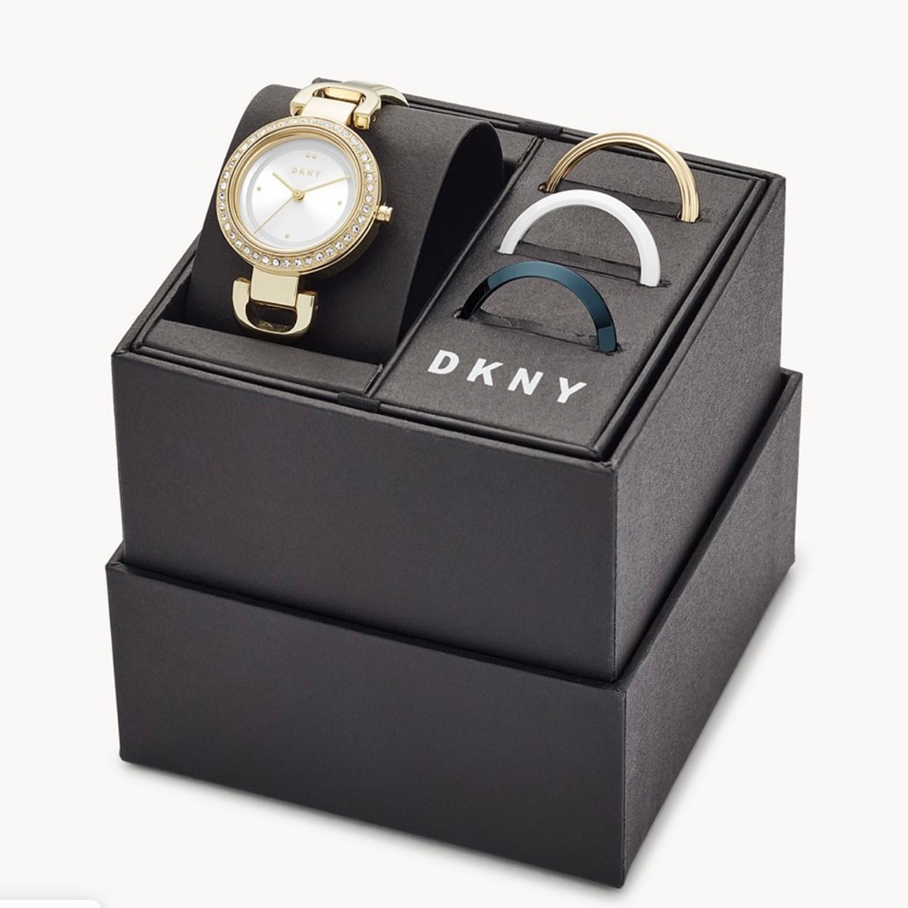 Dkny Women's City Link NY2891 Gold Stainless-Steel Quartz Watch. Gift set